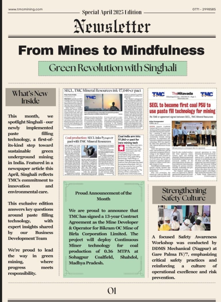 December 2024 Newsletter, TMC Mining